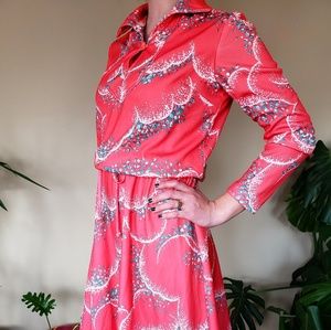Vintage 70s "Sears" Pink Dress